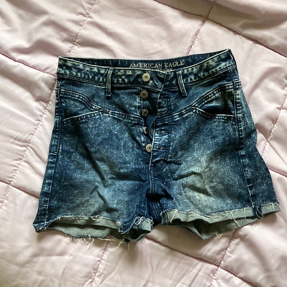 American Eagle acid wash denim shorts